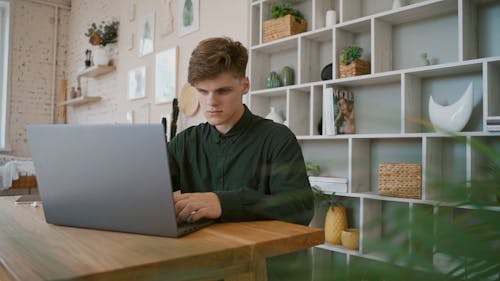 Man Working on a Laptop