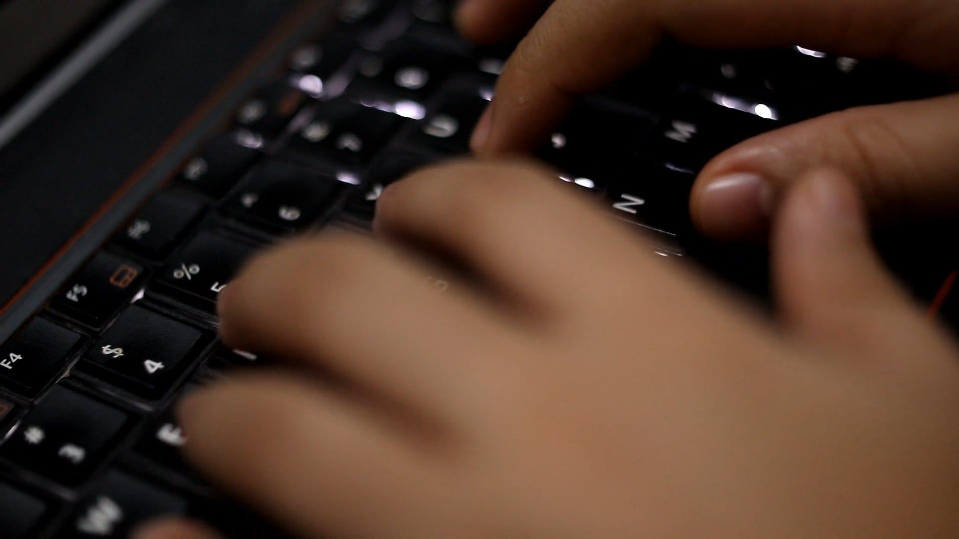 A Person Typing on a Backlit Keyboard Free Stock Video Footage, Royalty ...