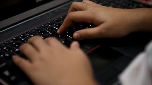 Typing On A Laptop Keyboard 