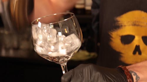 A Bartender Preparing A Glass Of Gin Tonic