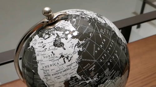 Slow Motion Video of Rotating Globe