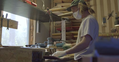 Man Making a Skateboard