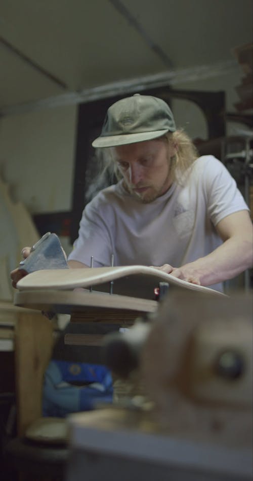 Man Making a Skateboard · Free Stock Video