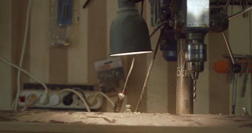 Close-up Footage Of A Drilling Machine
