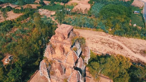 An Old Temple Structure Besides The Residential Community