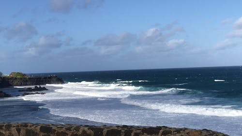 Sea Waves Crashing on Beach Shore