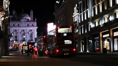 Double Decker Buses In London Streets