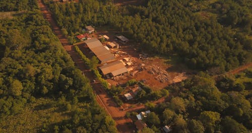 An Aerial Footage of a Sawmill