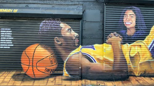 A Mural Painting Of Kobe And Gianna Bryant