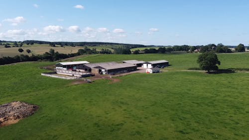 Drone Footage of Farm House on Grass Field During Daytime