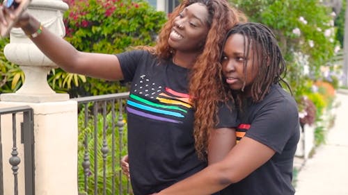 Women Couple Talking a Selfie