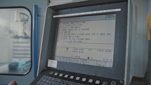 Close up of a Display Monitor on a Milling Machine