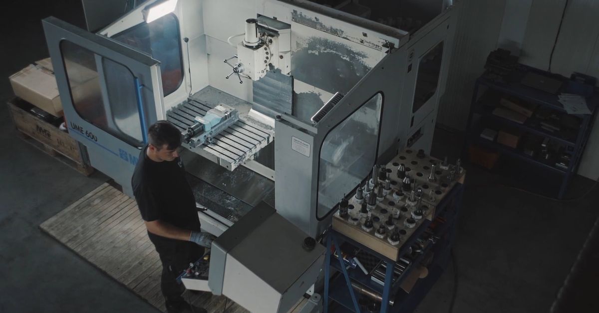 High Angle Shot of a Man Using a Milling Machine Free Stock Video ...