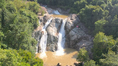 Drone Footage of Waterfalls During Daytime