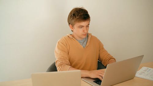 Man Using a Laptop