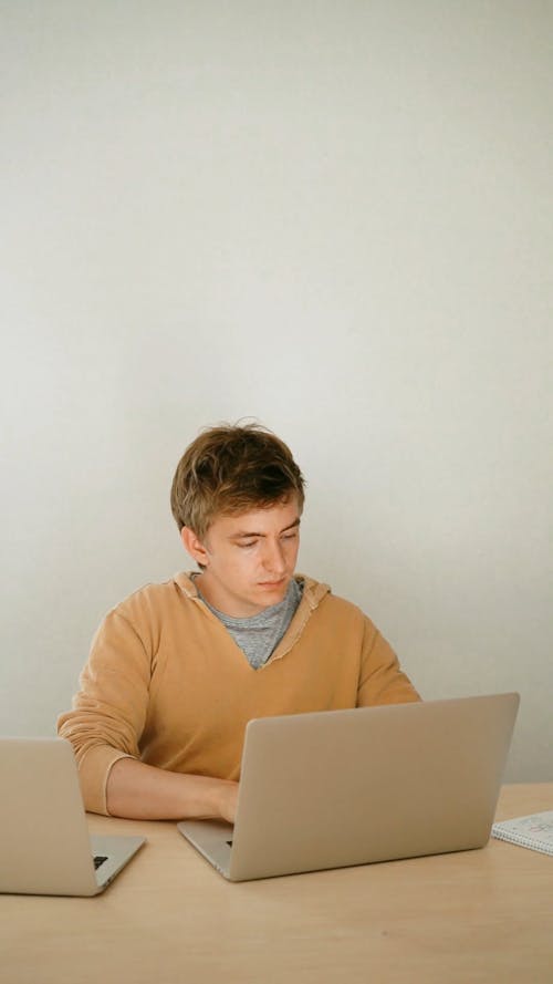 Man Using a Laptop