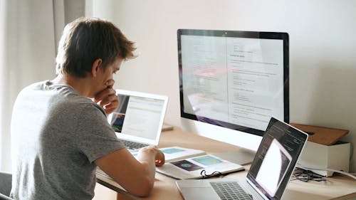 Man Using a Laptop