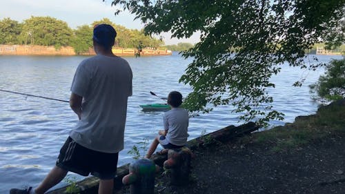 Father and Child Fishing