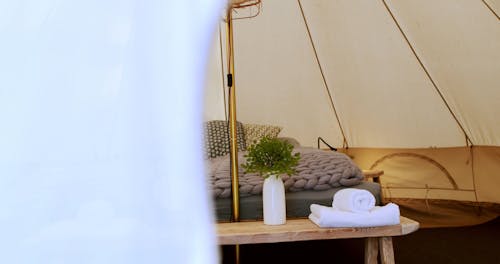 A Wooden Bench in the Room