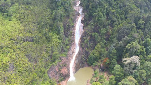 An Aerial Footage of a Waterfall