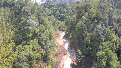 An Aerial Footage of a Waterfall