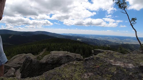 Slow Motion Footage of Man Standing on the Cliff