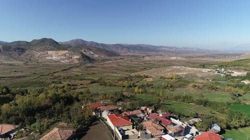 An Aerial Footage of a Village in albania