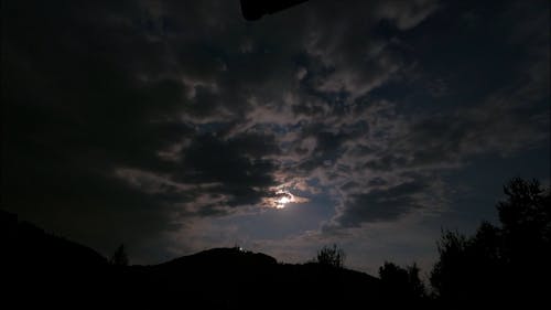 Timelapse Footage of Clouds at Night