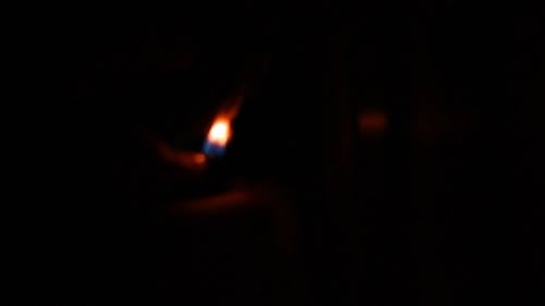 Close-Up View of a Person Lighting a Candle