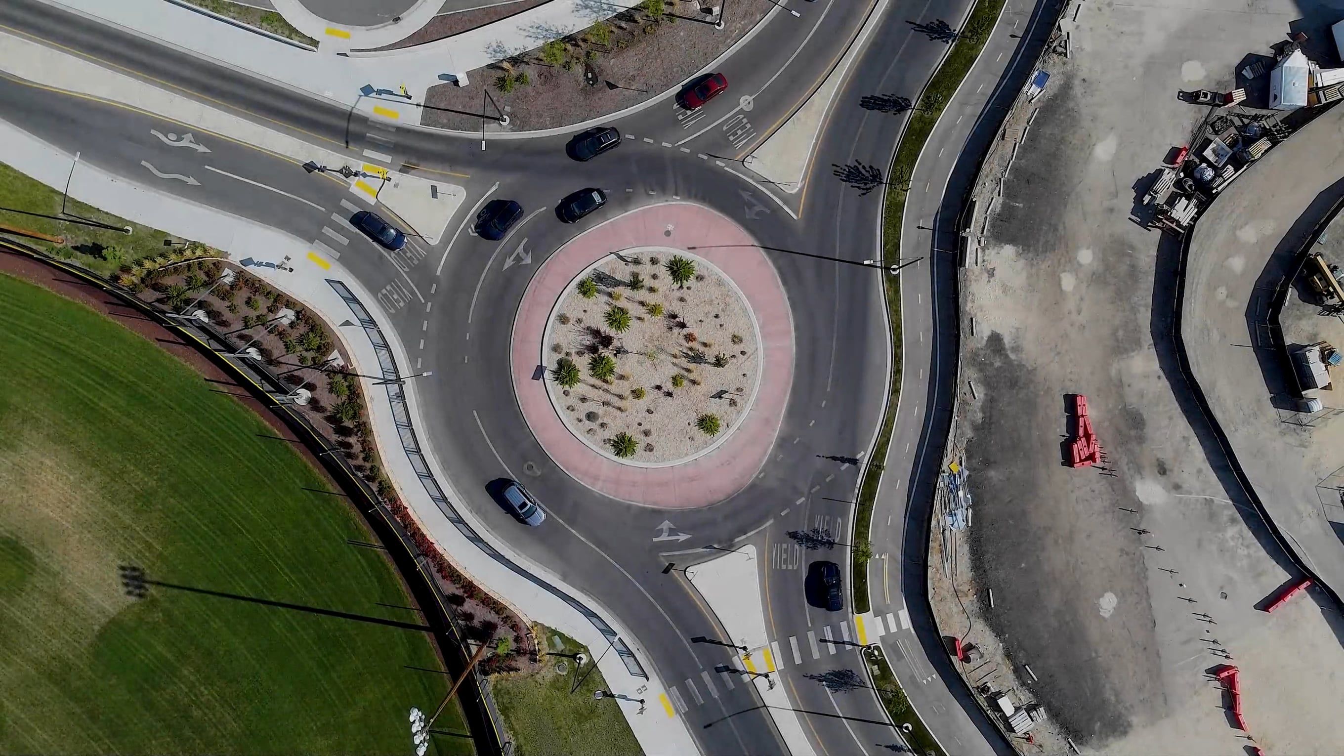 A Round About Road Used For Traffic Flow Free Stock Video Footage ...