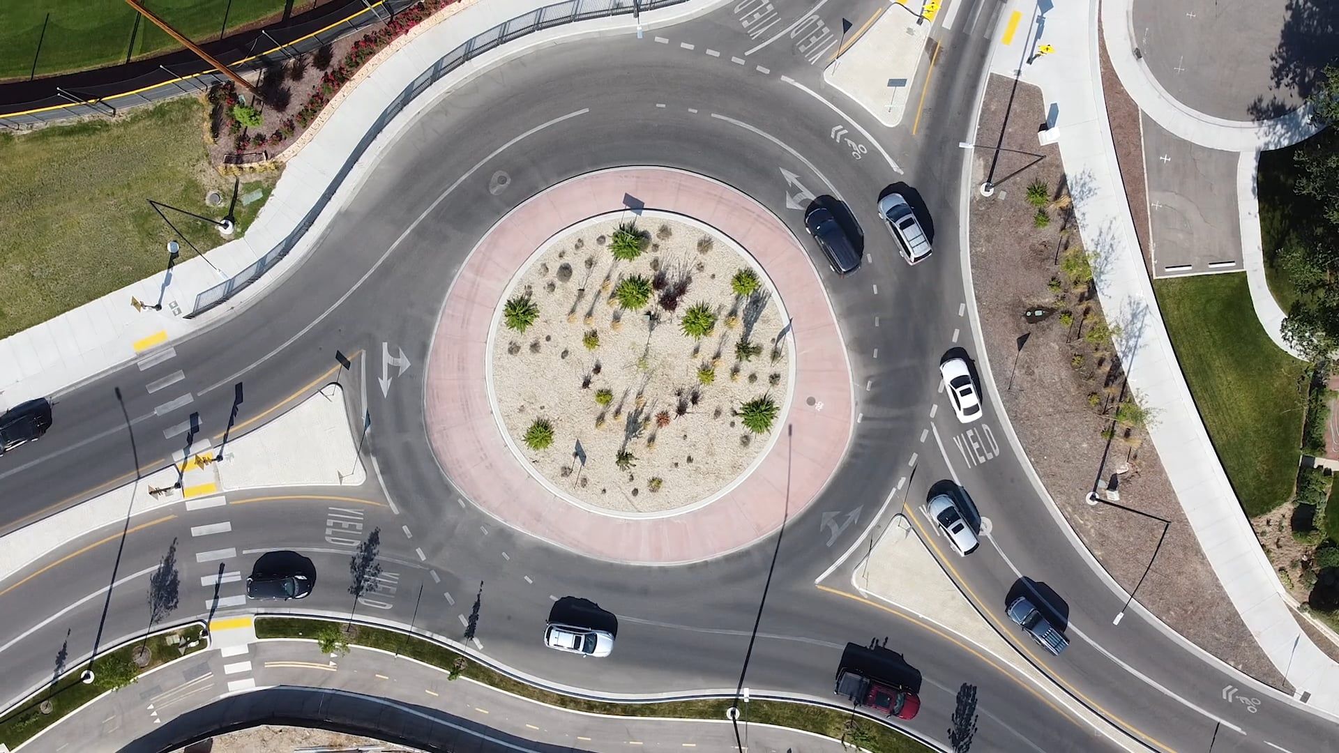 An Aerial Footage of a Roundabout Free Stock Video Footage, Royalty ...
