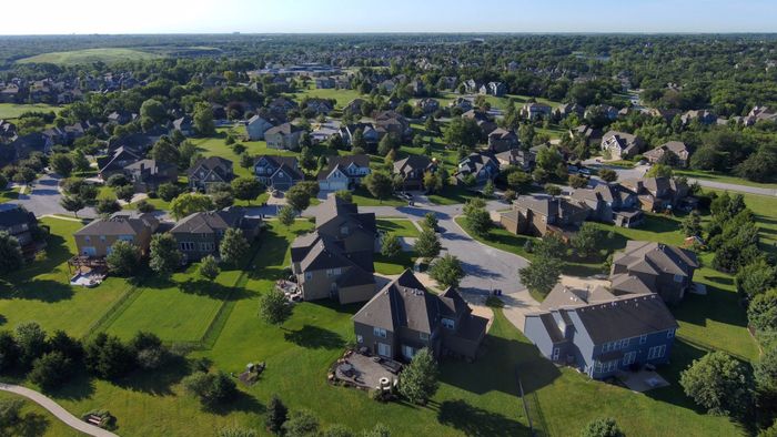 Aerial of a neighborhood