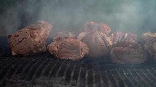 Meat Barbecue on a Griller