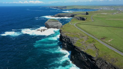 An Aerial Footage of a Landscape in Ireland