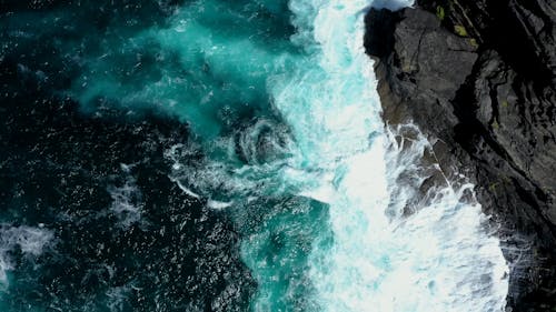 An Aerial Footage of a Coastal Cliff