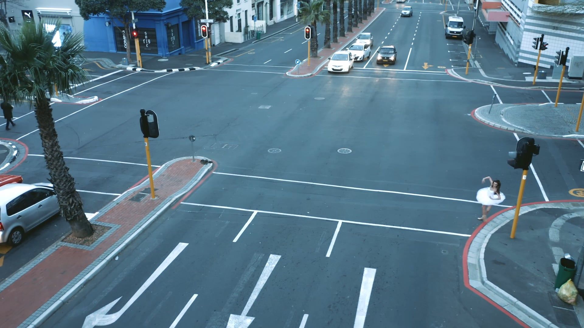 Drone Footage Of Ballerina Dancing On The Street Free Stock Video ...