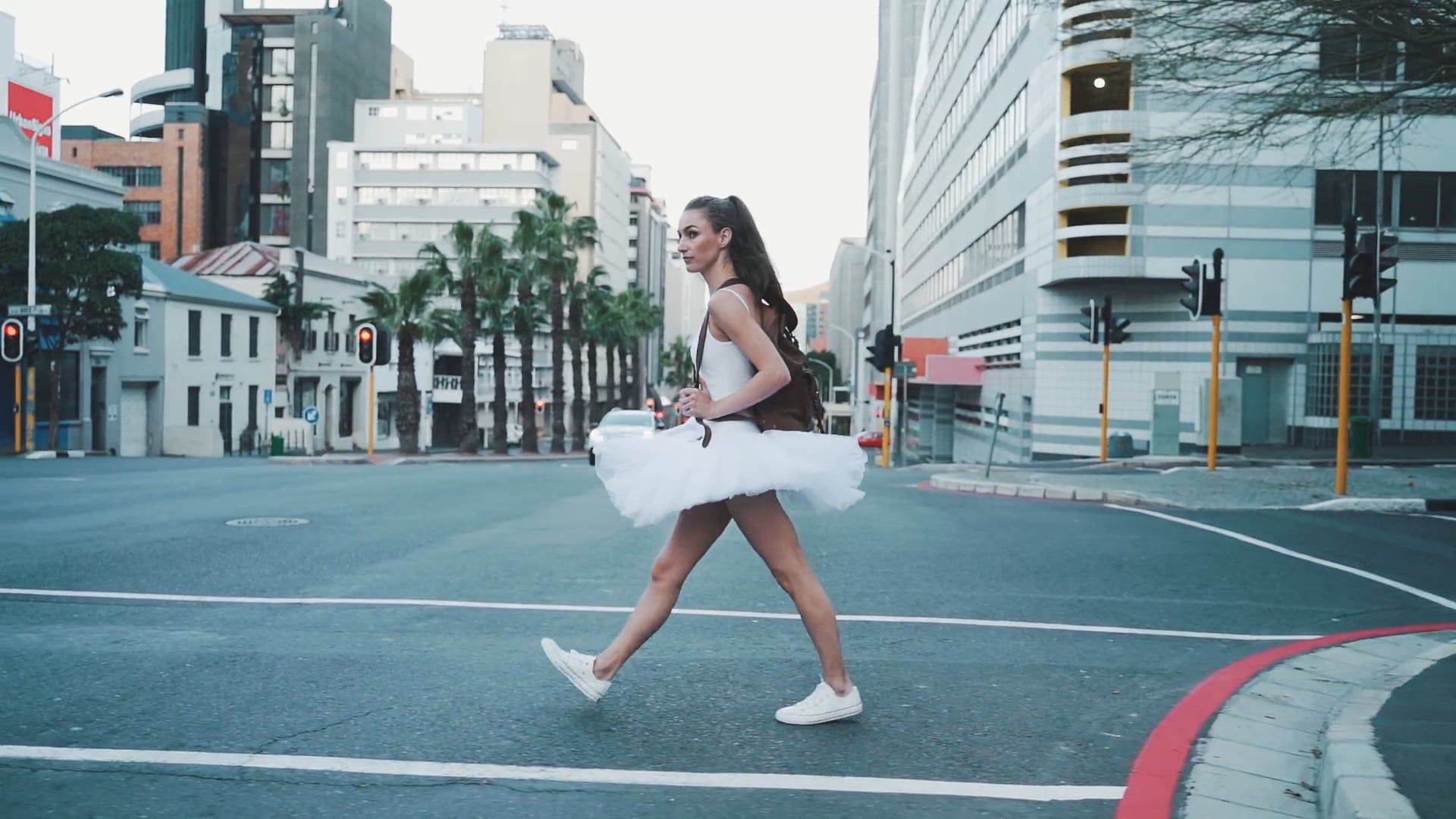 Woman in Ballerina Costume Crossing the Street Free Stock Video Footage ...