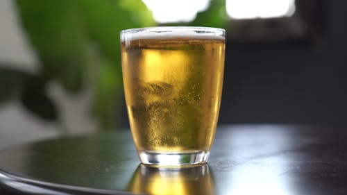 Close-Up View of a Beer in a Glass