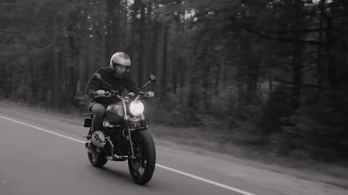 Man on Cafe Racer Motorcycle