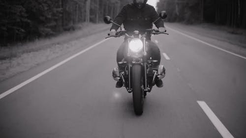 Riding a Motorcycle in the Countryside