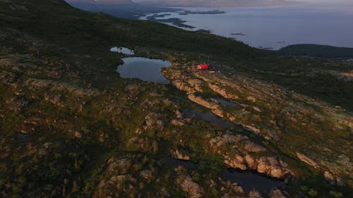 Drone Shot of Mountain nearby Sea