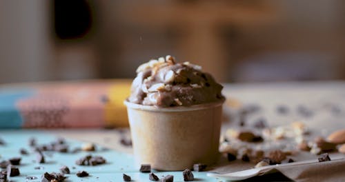 Close-Up View of an Ice Cream in a Disposable Container