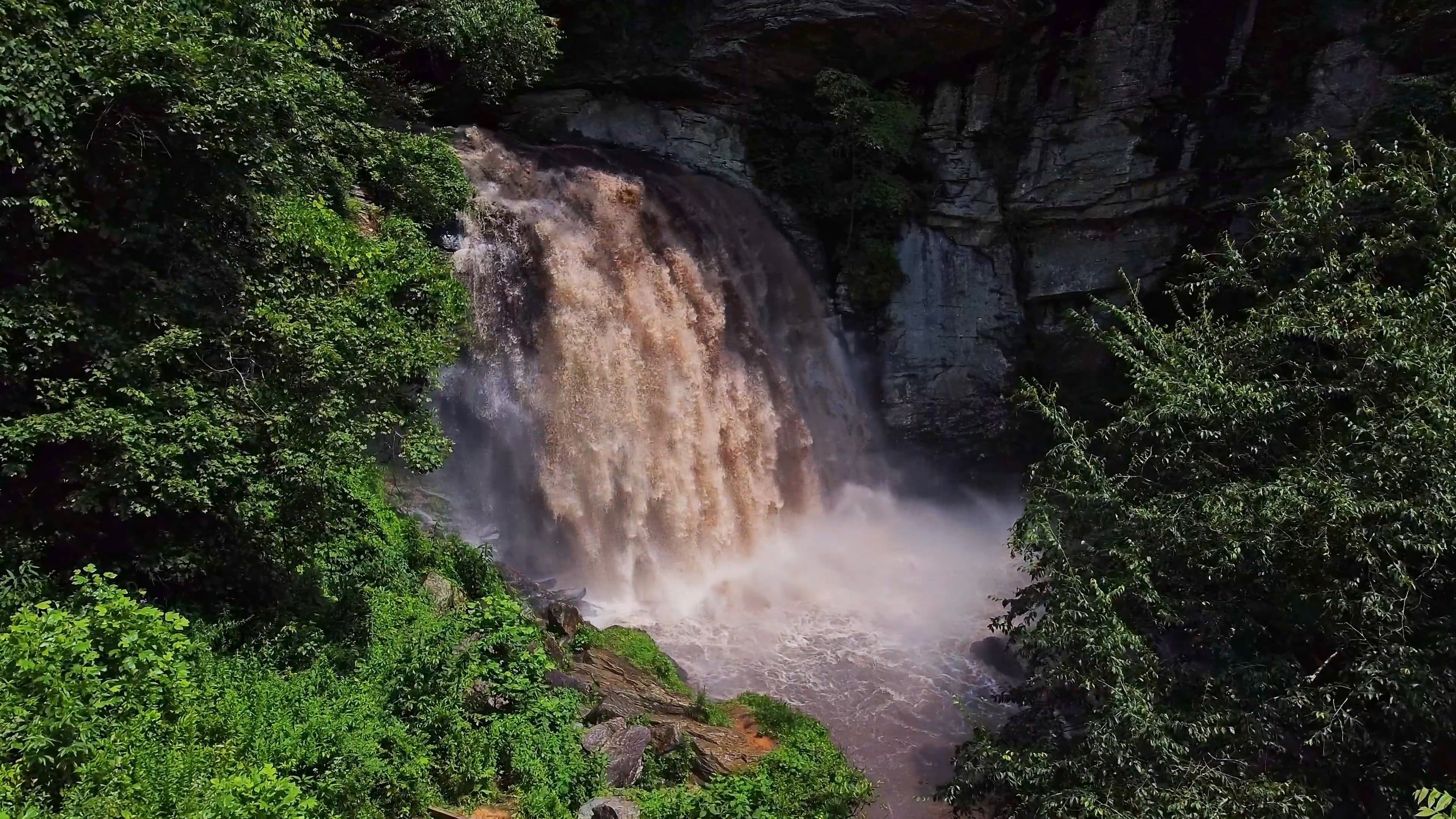 Drone Footage of Flowing River and Waterfalls Free Stock Video Footage ...