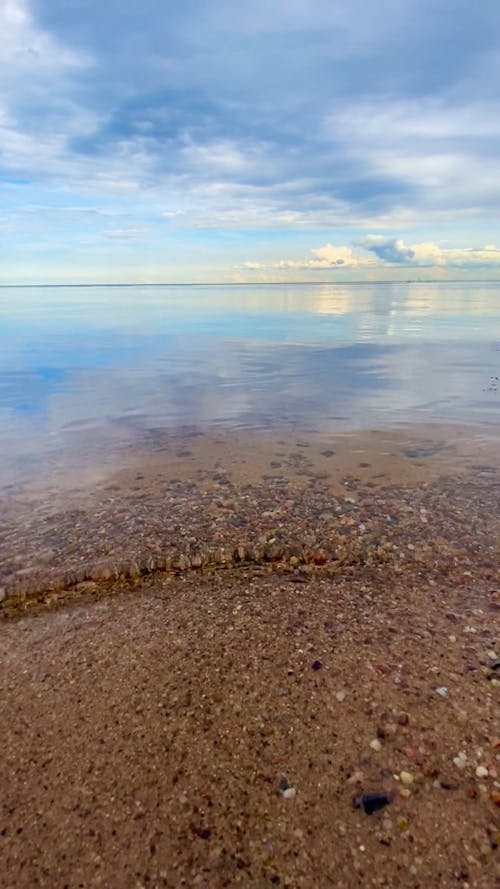 Close Up Shot of Clear Water in the Shore
