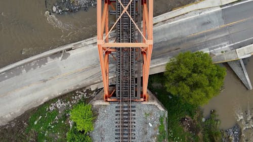Drone Footage Of Railroad