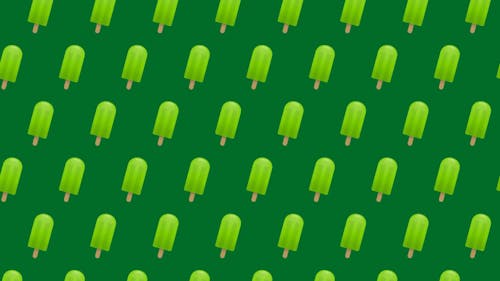 Green Popsicle on Green Background