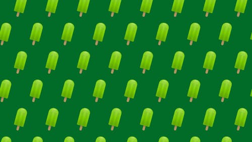 Green Popsicle on Green Background