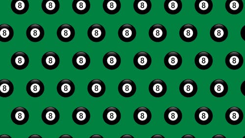 8 Ball on Green Background