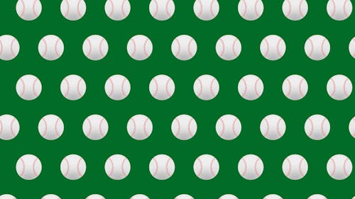 Baseball Ball on Green Background