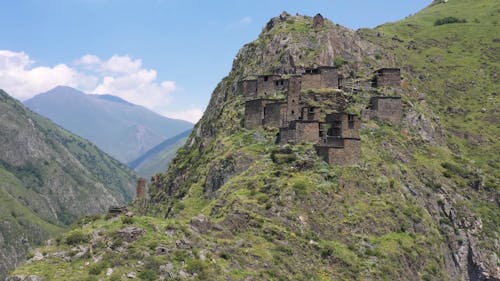 Stone Structures on the Mountain Slope